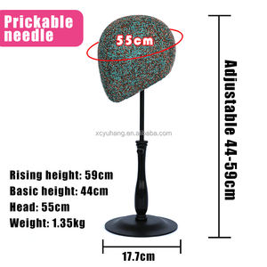 Nuevo Diseño, Cabeza de Maniquí con Diamantes de Imitación Coloridos, Soporte <span class=keywords><strong>para</strong></span> Exhibición de Sombreros y <span class=keywords><strong>Pelucas</strong></span>, Bloque de Cabeza de Maniquí con Base de Metal Retráctil - Product Image 4