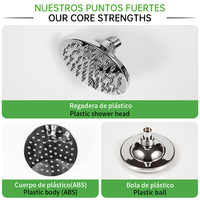 SOLVEX Set Shower Head Dinding Profesional 8 Inci Persegi Besar Bahan Stainless Steel Lapisan Chrome Penuh Tekanan Tinggi untuk Hotel