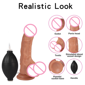 Consolador Ultra Realista, Spray de Agua Anal, Juguetes Sexuales de Silicona de Grado Médico, Ventosa Fuerte, Manos Libres, Consolador Hueco con Chorro - Product Image 2