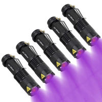 Senter UV 5w 395nm Ultra terang, senter portabel Mini tahan air IP54 Zoomble
