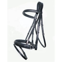 Bridon d'équitation en cuir véritable de haute qualité, style personnalisé, avec double sangle de nez relevée pour dressage, personnalisable