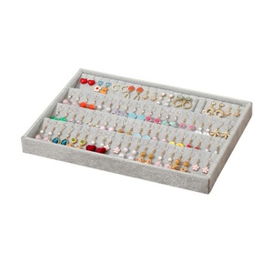 Présentoir à boucles d'oreilles personnalisé en velours et flanelle, grande capacité, plateau de rangement pour bijoux - Product Image 6