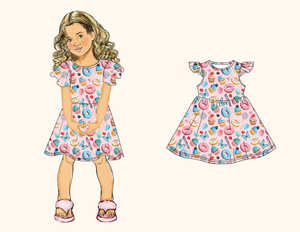 Vestido Informal con Volantes y Mangas con Volantes para Niñas Pequeñas Yiyuan, Vestido <span class=keywords><strong>de</strong></span> Verano para Niñas Pequeñas, Vestido <span class=keywords><strong>de</strong></span> Playa, 2-7 Años, Estampados Personalizados - Product Image 2