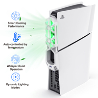 Honcam Slim Host Rücklicht Blaulicht Neuer Lüfter für Playstation 5 Slim Gaming Zubehör Kühlsystem