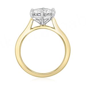 แหวนเงินแท้ 925 ชุบทอง 14K ดีไซน์โรแมนติกสำหรับงานหมั้นและงานแต่งงาน ประดับด้วยมอสซาไนต์ทรงเจ้าหญิง ดีไซน์โดดเด่น สวยสง่า - Product Image 2