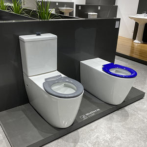 Inodoro de Alta Gama HUIDA con Asiento Elevado <span class=keywords><strong>para</strong></span> Personas Mayores y con Discapacidad, Inodoro de Doble Descarga con Sifón en P de 2 Piezas - Product Image 5