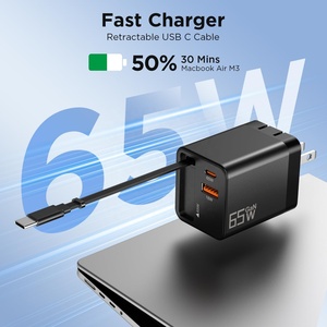 Câble USB C rétractable GaN 65W en gros pour ordinateur portable, téléphone, tablette, <span class=keywords><strong>chargeur</strong></span> USB C - ZC400 - Product Image 2