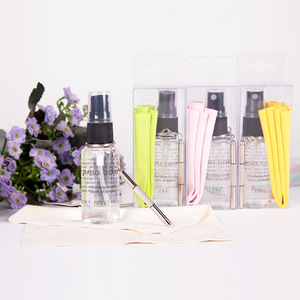 Detergente per Occhiali 30ml Ecologico con Logo Personalizzato Serigrafato Kit di Pulizia Occhiali con Panno in Microfibra Cacciavite Ottico e Pompa - Product Image 1