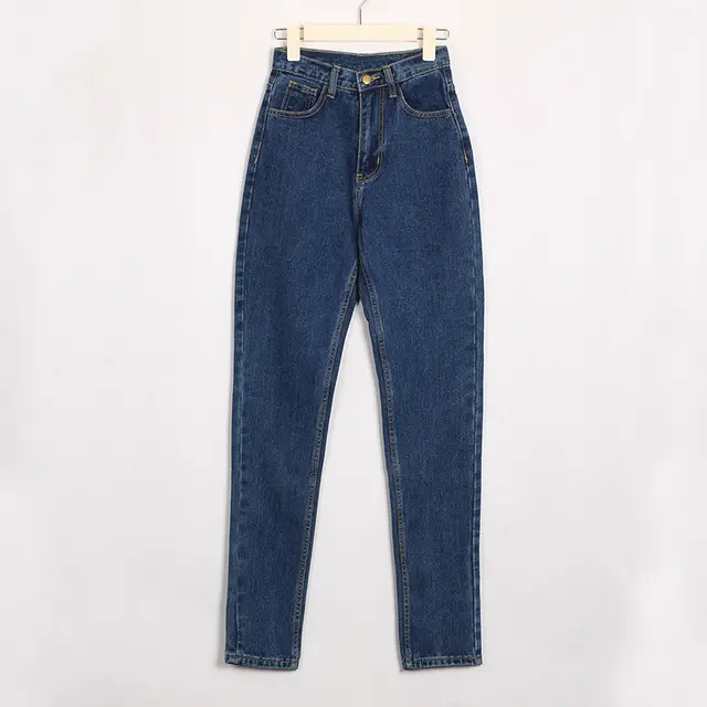 Basic Jeans Soft Pants Harem Female Straight All Match High Waist Femme Long Denim Pants For Women Plus Size