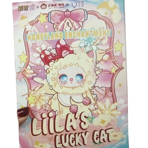 Adorable bébé trois <span class=keywords><strong>Lila</strong></span> chat chanceux 3ème génération figurine en peluche fantaisie pays des merveilles série mystique boîte aveugle breloque décorative pour - Product Image 1