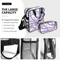 Sac à dos de pique-nique transparent de haute qualité avec impression personnalisée Maile Lei, ensemble de trois pièces en PVC, grande capacité, MOQ=1