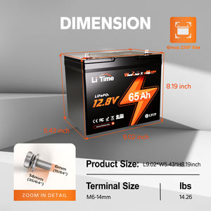 LiTimeリチウム電池<span class=keywords><strong>12V</strong></span> 65Ah 22NFヘビーデューティパワー車椅子用モビリティスクーター米国EU AU JP CA在庫 - Product Image 2