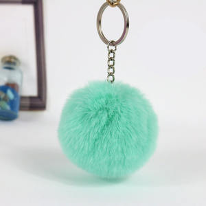キーホルダー2023 7cmホットセール2.7インチパーソナライズシンプルスタイルふわふわかわいい7cmフェイクファーポンポンファーボールキーホルダー - Product Image 3