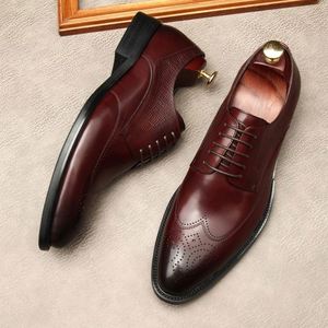 New Comfortable Lightweight Men's Genuine Leather <b>Pointed</b> Lace-up Business Formal Shoes Evergreen Fashionable Versatile Office - Product Image 2