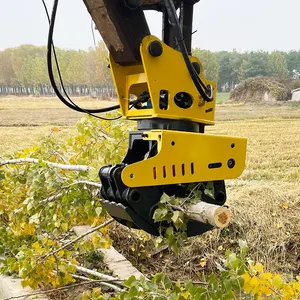 Máquina forestal Sierra de pinza de troncos hidráulica automática Sierra de cadena de corte de pinza de madera giratoria de madera