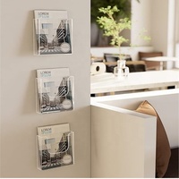 Concise Moderne 3 pièces Acrylique Mural Porte-Brochure Transparent Flyer Acrylique Manuel Stand pour Bureau Hôtel Bibliothèque