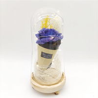 Nouveau design Rose artificielle en dôme de verre led lumière festival Saint Valentin cadeau cadeau de Noël