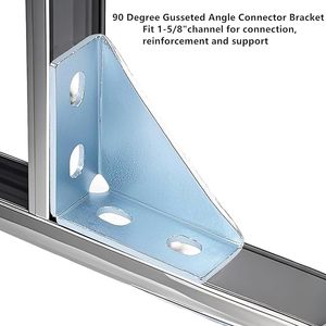 HENENG Industrial – Lot de 4 supports à angle droit renforcés à 90 degrés pour profilé en U de 1-5/8 po, en acier robuste à 4 trous, 5 mm - Product Image 5