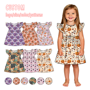 <span class=keywords><strong>Vestito</strong></span> per Neonati in Tessuto di Bambù con Stampa Personalizzata e Perle, Abito Carino in Viscosa di Bambù per Bambini per Halloween - Product Image 1