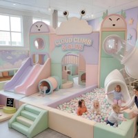 Aire de jeux intérieure sur mesure sur le thème des macarons, toboggan dragon, jeu de rôle boulangerie, centres de jeux haut de gamme certifiés pour la garderie