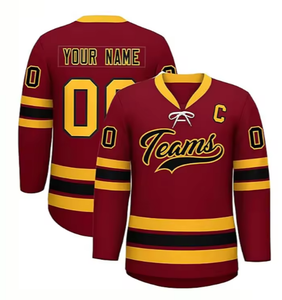 Custom Sublimatie En Borduurwerk Logo Hockey Sport Shirt Uniform Hockey Sport Shirt Custom Ijshockey Sport Shirt - Product Image 6