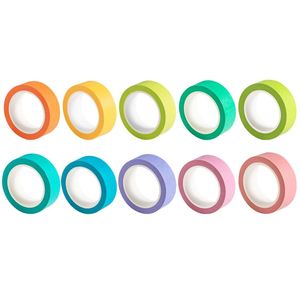 10m Assorted Multicolor Paper Washi Tape Set Bright/Pastel Decorative Adhesive <b>Journaling</b> DIY Craft Office School - Product Image 1