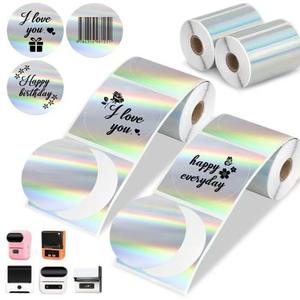 Bán buôn tùy chỉnh chất lượng cao vòng hoặc Vuông Laser Sticker Máy in nhiệt nhãn tự dính nhiệt nhãn CuộN - Product Image 2