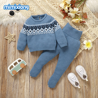 Nueva Llegada Mimixiong Conjuntos de Ropa Tejida para Bebés Recién Nacidos, Suéteres y Pantalones, Ropa Tejida para Niños, Conjuntos de 2 Piezas
