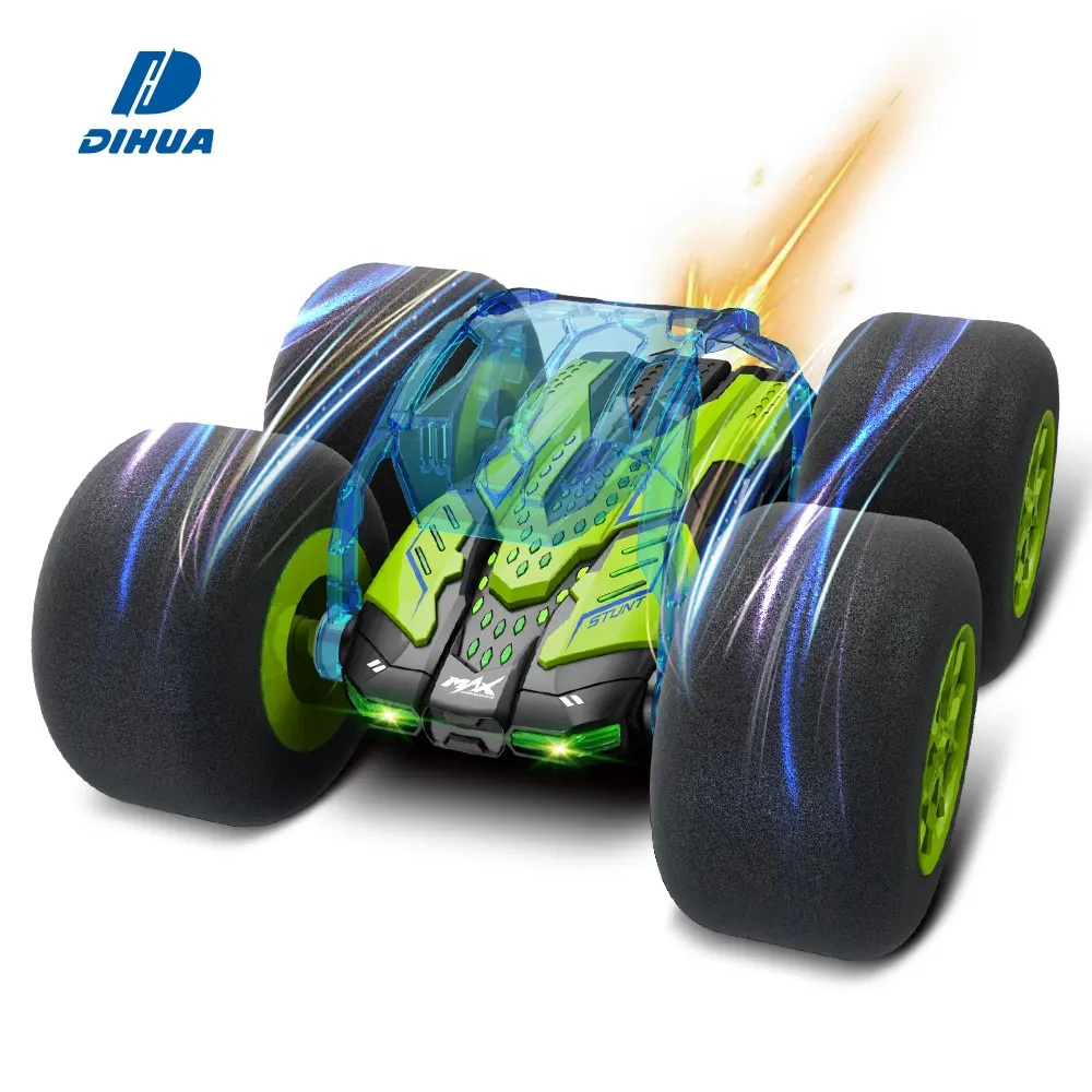 Stunt Car Fernbedienung Toy Climbing Offroad RC Drift Car 360-Grad-Drehung LED Doppelseitiges Stunt fahrzeug mit Schwamm rad