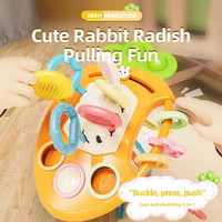 Jouet sensoriel à tirer personnalisé pour bébé Éducation précoce Amusant Colle douce Jouet radis transfrontalier Jouets à mâcher en tissu à dessiner