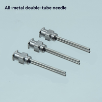 Aiguille de distribution en acier inoxydable à double tube de 1 pouce Buse à aiguille en métal de 25mm à double tête avec accessoires de machines-outils