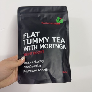 ชาแฟลตทัมมีสตี ชาลดหน้าท้องผสมมะรุม สำหรับกลางคืน บรรจุภัณฑ์สุญญากาศ 20-30 กรัม ชาลดน้ำหนักไม่มีคาเฟอีน สำหรับผู้ใหญ่ ผู้หญิง - Product Image 1