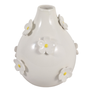 Vaso in Ceramica a Goccia con Dettagli Floreali in Rilievo per Soggiorno, Vaso Decorativo Boho per Fiori, Esposizione Domestica - Product Image 5