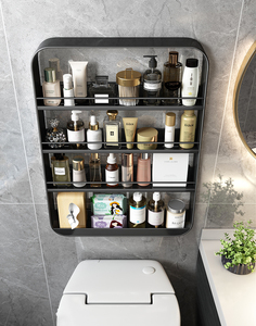 White <strong>Storage</strong> Box <strong>Storage</strong> <strong>Rack</strong> Wall Mounted <strong>Kitchen</strong> Layered Bathroom Cabinet Visual Multi-layer <strong>Storage</strong> Rac - Product Image 1