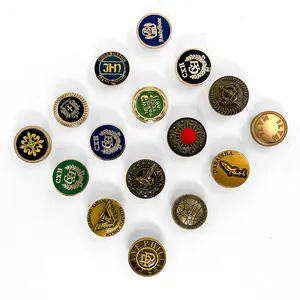 Custom Logo Clothes Alloy Buttons For Shirts Suits Coats Jeans Decorative Brass Metal Gold Silver Buttons