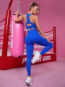 Set di Legging ad alto impatto per donne senza soluzione di continuità Yoga Set di lifting glutei <span class=keywords><strong>da</strong></span> <span class=keywords><strong>corsa</strong></span> dietro reggiseno sportivo completo <span class=keywords><strong>da</strong></span> palestra per allenamento Slim Fit - Product Image 6