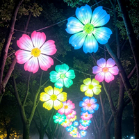 Lampade a sospensione a forma di fiore a LED per decorazioni esterne, illuminazione per feste, ornamenti per parchi, lampade a fiore
