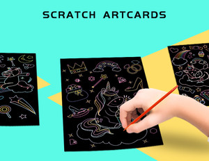 Papier à gratter magique pour enfants, <span class=keywords><strong>dessin</strong></span> animé, art à gratter, vente chaude - Product Image 4