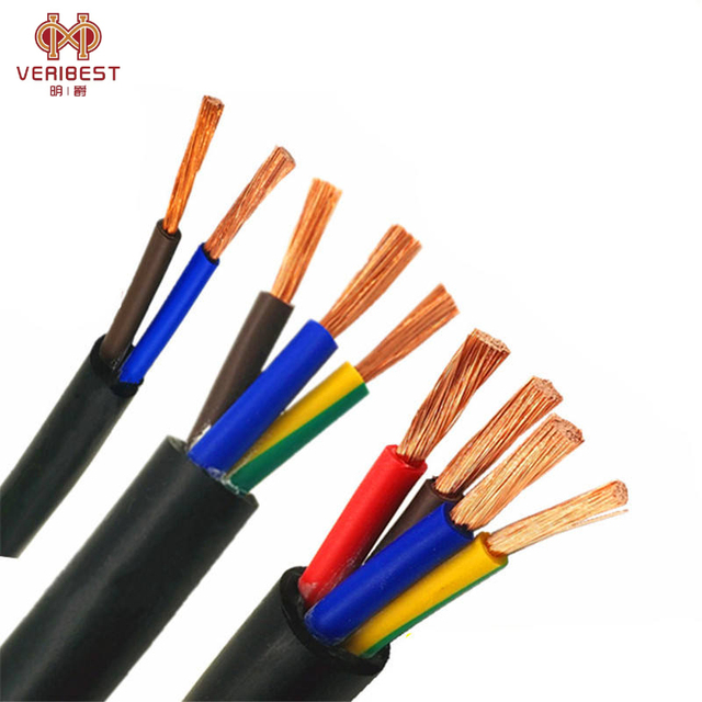 RVV Flexible Overhead Power Cable 2Cores 0.75mm² Black PVC Insulated Copper CCC/CE for General Use