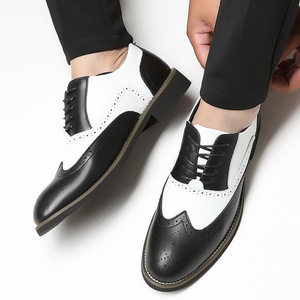 Moda italiana vera pelle marrone <span class=keywords><strong>uomo</strong></span> bianco nero esecutivo formale ufficio scarpe <span class=keywords><strong>oxford</strong></span> per <span class=keywords><strong>uomo</strong></span> matrimoni di lusso - Product Image 4
