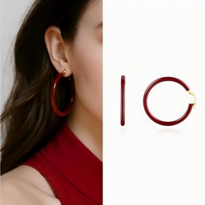 Pendientes de <span class=keywords><strong>Aro</strong></span> Rojos Novedad 2026, de Lujo Exclusivo, Pequeños y Circulares, Tipo Ear Cuff, Joyería de Moda para Mujer - Product Image 2