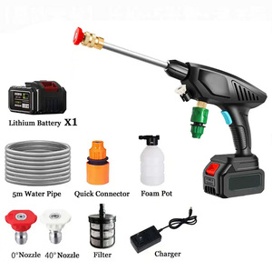 Nettoyeur haute pression <span class=keywords><strong>portable</strong></span> ANSITOOL 21V alimenté par batterie, portée de pulvérisation de 10 m, pistolet en plastique, ensemble de pistolet de lavage, mousse - Product Image 4