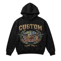 Hoodie Pria Berkualitas Tinggi Custom Logo DTG 340G 100% Katun Fleece Tebal Ukuran Besar Plus Size Streetwear MOQ 1