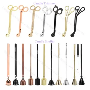 Candle Accessories Laser Logo Wick Scissors Gold Candle Care Tools Kit Cutter Stainless Steel Wick Trimmer For Candle Lovers