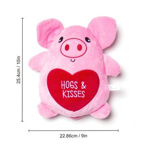 Sevgililer günü domuz "sarılmalar ve öpücükler"-pembe/kırmızı + OEM doldurulmuş hayvan uzun kulaklı gıcırtılı peluş oyuncak köpek kırışık doldurulmuş hayvan - Product Image 2