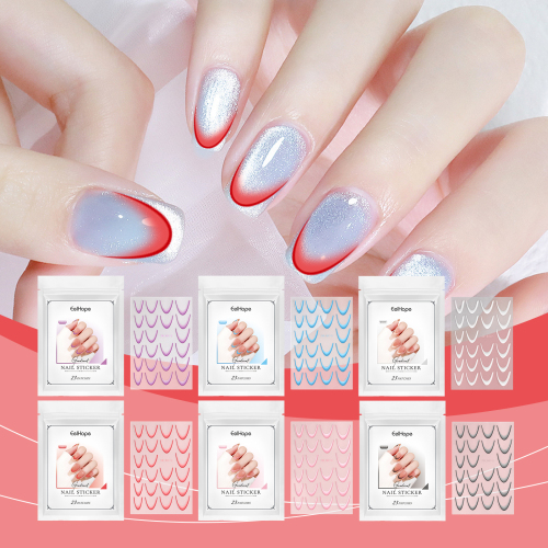Eelhope French Gradient Nail Sticker Gradient Nail Sticker Easy Nail Decor Personalized Nail Sticker