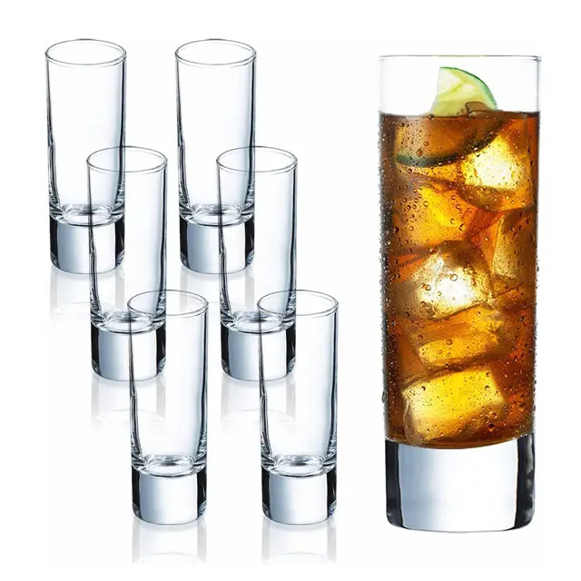 Shot Glasses Set of 6-2oz Clear Glasses Shot Glass Set with Heavy Base Whiskey Glasses Great for Vodka Tequila,Cocktail SGS-6