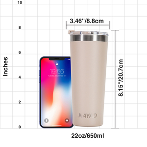 Nayad 22oz Tasse Isotherme À Double Paroi Acier Inoxydable 304 Isolation 24h Couvercle Transparent Bureau Trajet Custom OEM - Product Image 3