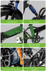 OEM 20 pulgadas Fat Tire Bicicleta Eléctrica Plegable <span class=keywords><strong>Pera</strong></span> Bicicleta 48V 17.5ah 250W Bicicleta Eléctrica Aleación de Aluminio Marco de Aleación - Product Image 4