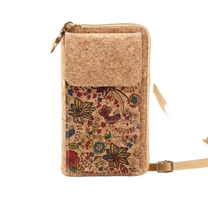 Nueva Moda Ecológica: Cartera de Corcho de Color Liso, Funda para Smartphone con Cremallera, Bolsos Cruzados Portátiles de Poliéster para Muestras - Product Image 1